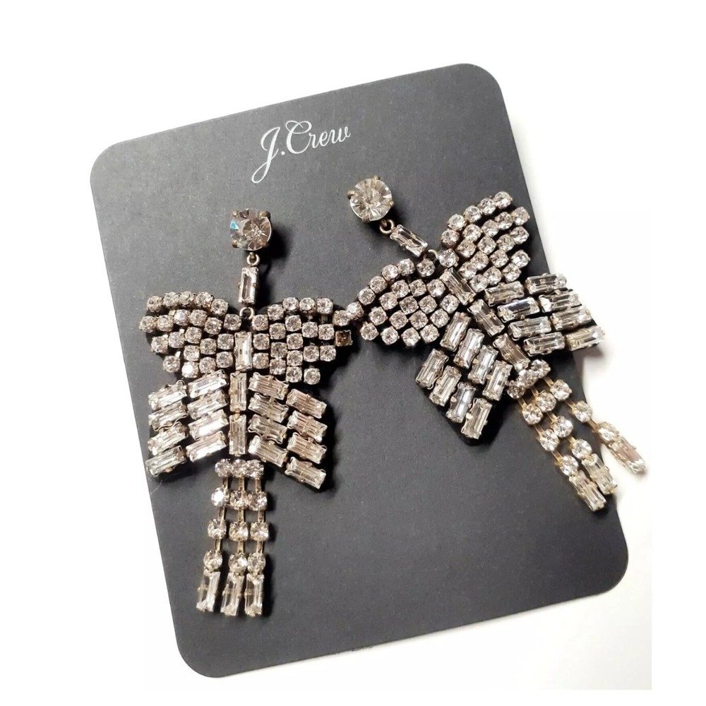 NWT J Crew‎ Butterfly Sparkling Statement Earrings - Picture 3 of 3
